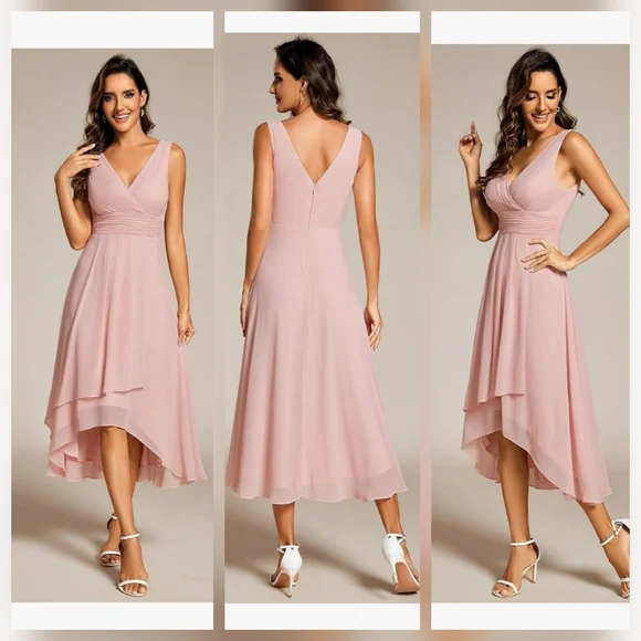 Ever Pretty | Dresses | Ever Pretty Pink High Low Chiffon Dress Womens 8  Evening Formal Prom | Poshmark